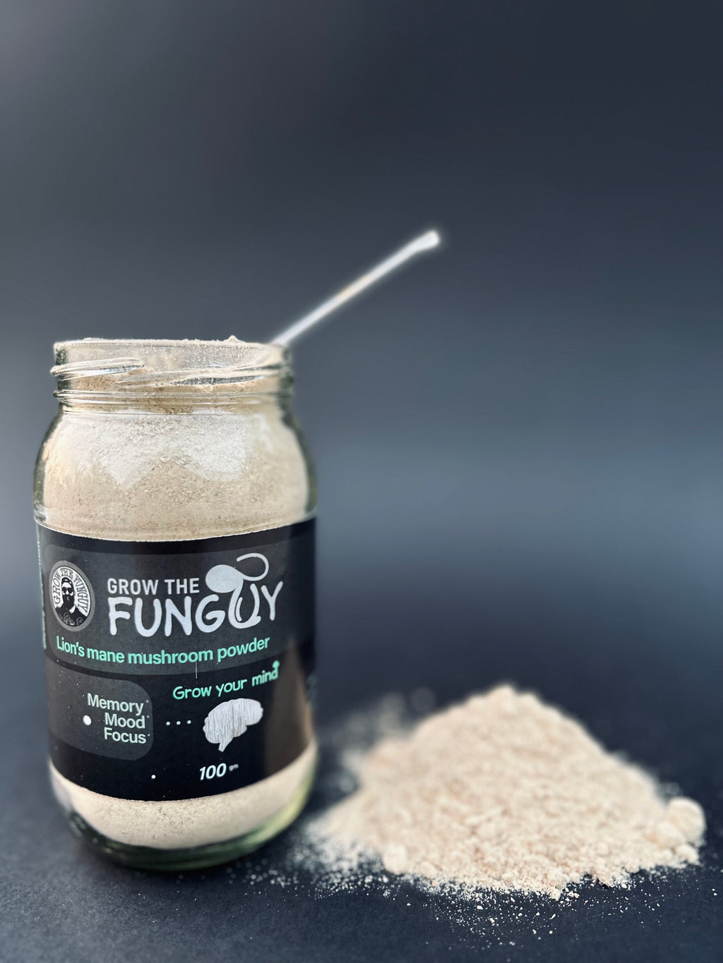 Organic Lion's Mane Powder - 100g | Premium Quality, Brain-Boosting Superfood | Grown in India - growthefunguy