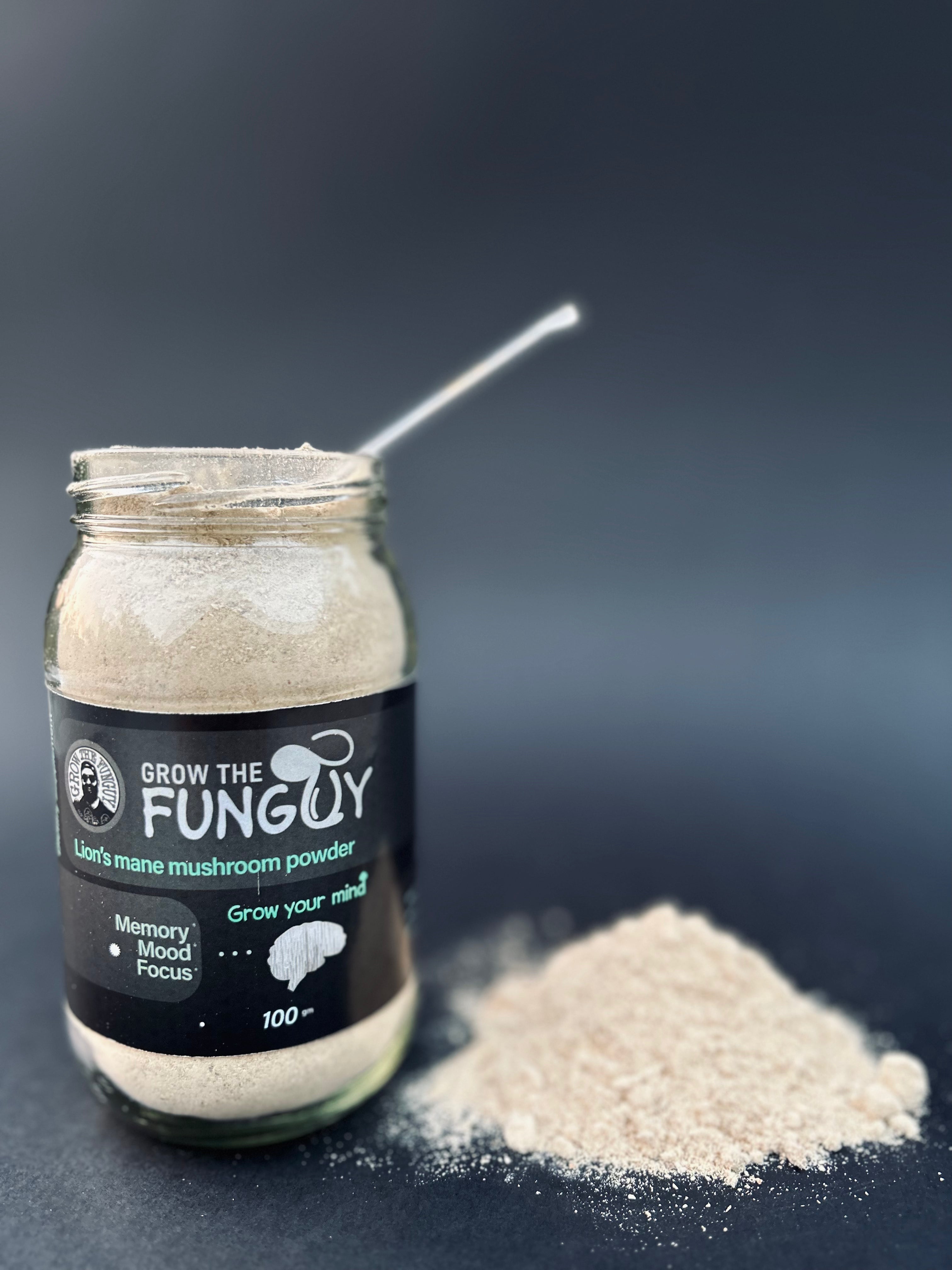 Organic Lion's Mane Powder - 100g | Premium Quality, Brain-Boosting Superfood | Grown in India - growthefunguy