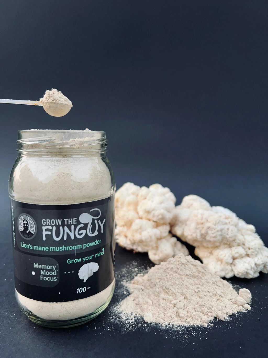 Organic Lion's Mane Powder - 100g | Premium Quality, Brain-Boosting Superfood | Grown in India - growthefunguy