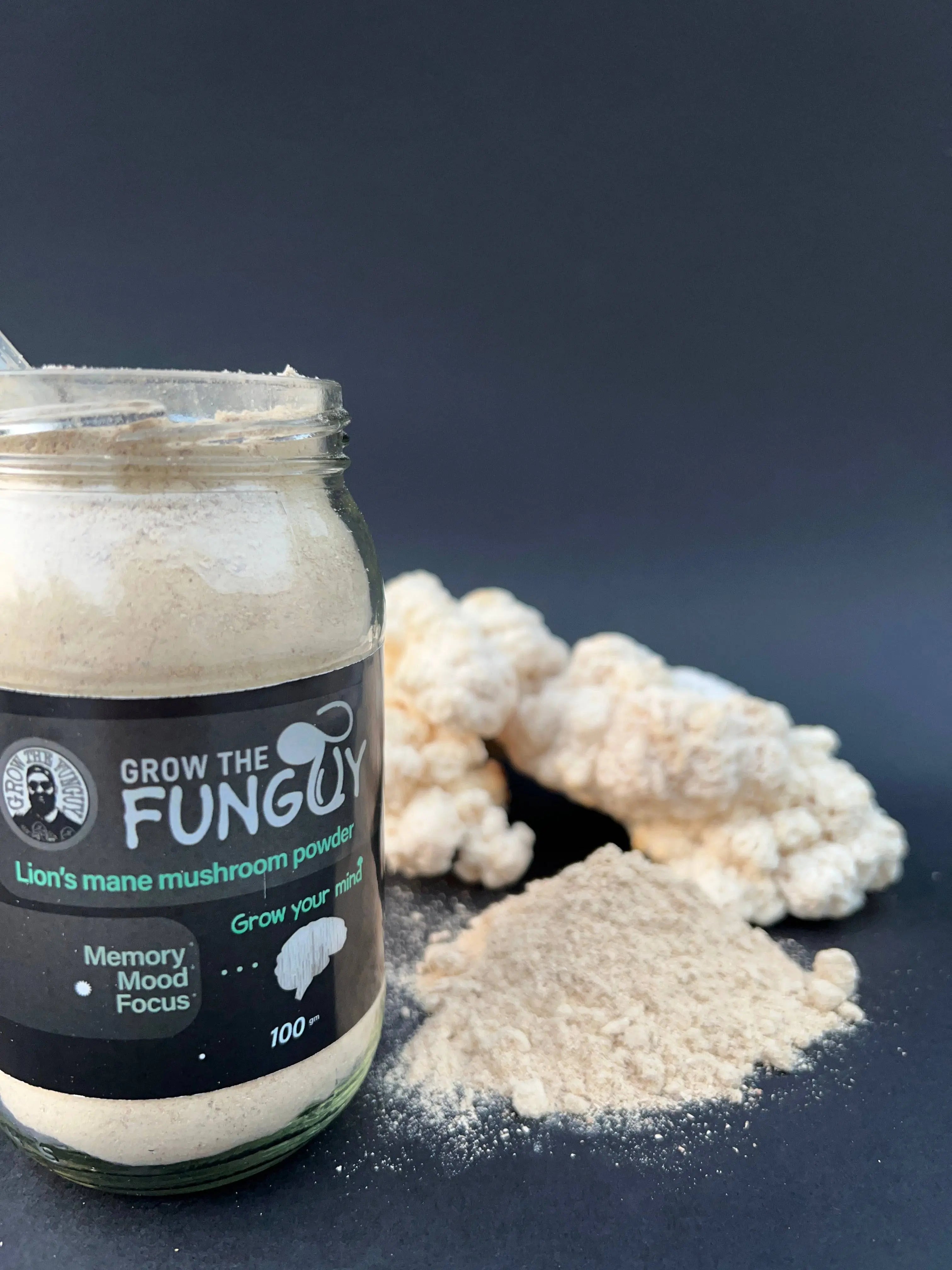 Organic Lion's Mane Powder - 100g | Premium Quality, Brain-Boosting Superfood | Grown in India - growthefunguy