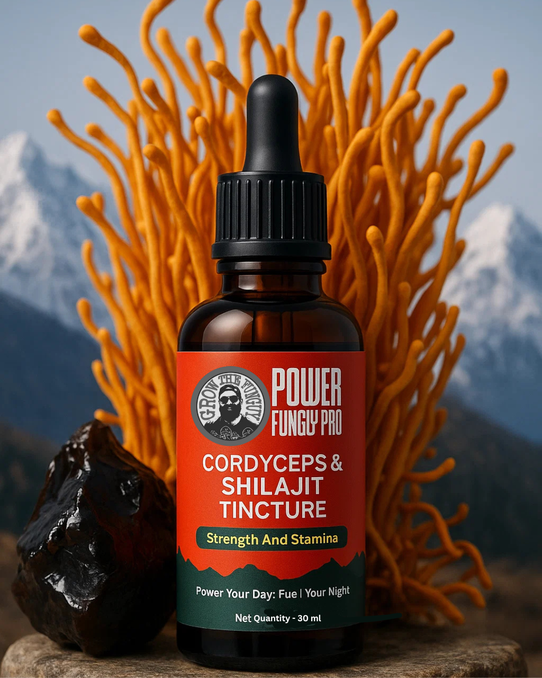 POWERFUNGUY PRO - Cordyceps Dual Extract & Shilajit Extract Tincture 30ML