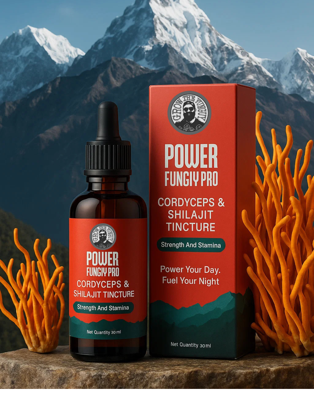 POWERFUNGUY PRO - Cordyceps Dual Extract & Shilajit Extract Tincture 30ML
